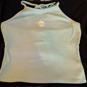 Light green halter top with flower